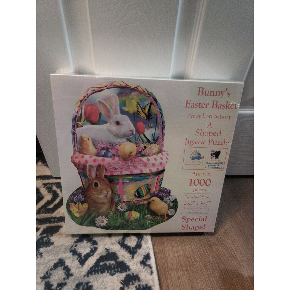 Bunnys Easter Basket Jigsaw Puzzle 1000 Pieces Special Shape 26.5" x 36.5" *NISB - Picture 2 of 5